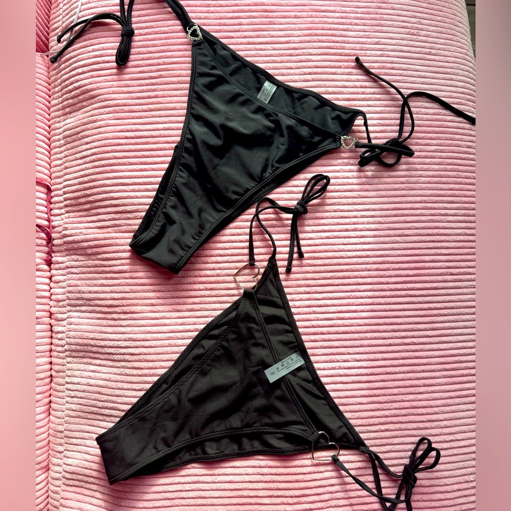 Two High Rise Bikini Bottoms with Heart Details